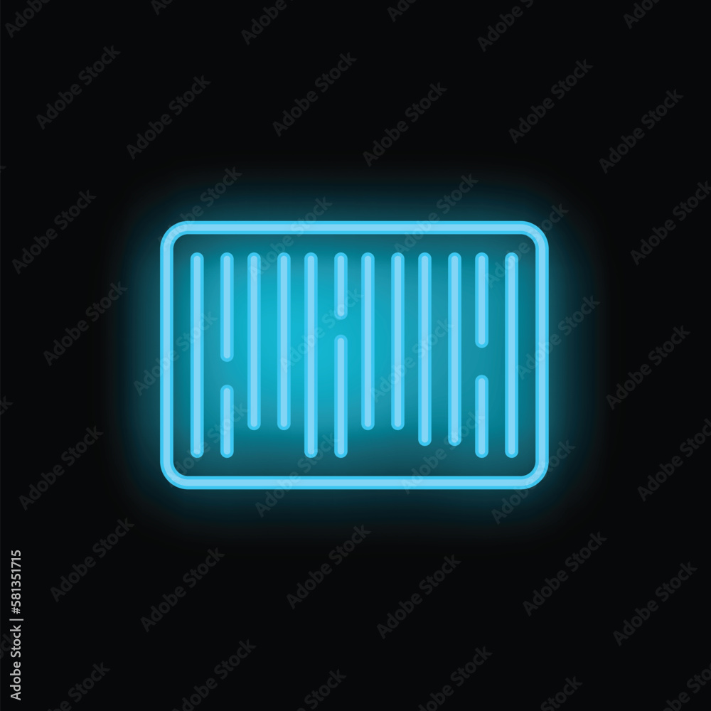 Yoga mattress icon outline vector. Goods shop. Interior sport neon color isolated on black Yoga mattress icon outline vector. Goods shop. Interior sport neon color isolated on black