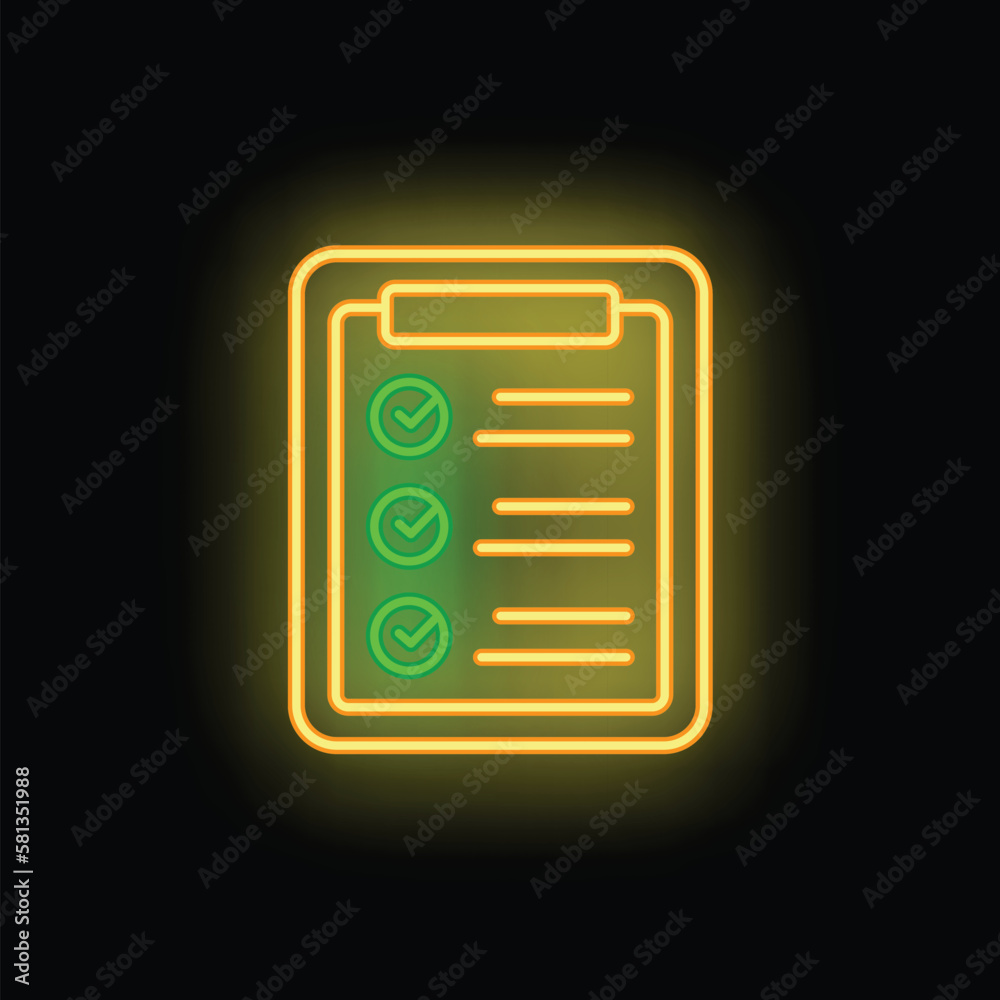 To do list icon outline vector. Sport store. Online item neon color isolated on black To do list icon outline vector. Sport store. Online item neon color isolated on black