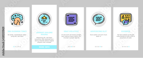 testimonial customer review onboarding icons set vector