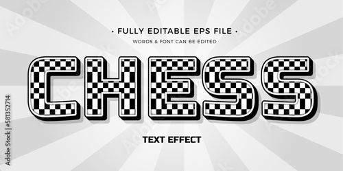 vector Chess editable text effect	