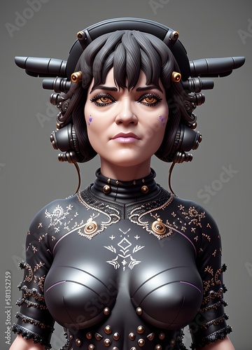 Portrait of a female cyborg...
