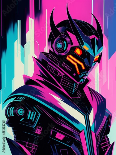 Close up portrait of a robo...