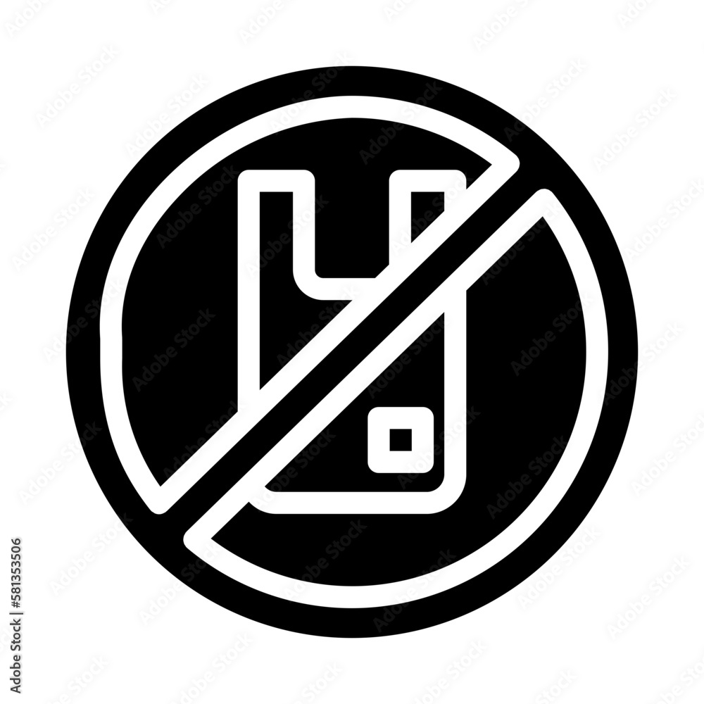 no plastic line icon