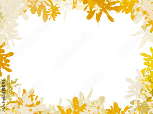 autumn leaves frame border flower pattern