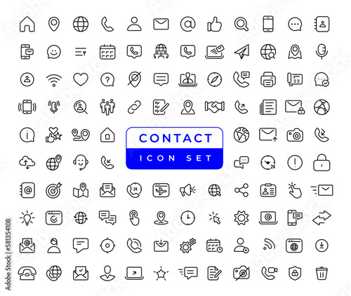 Contact & communication Iconset, outline icon for contact, chat and communication. most useful iconset.