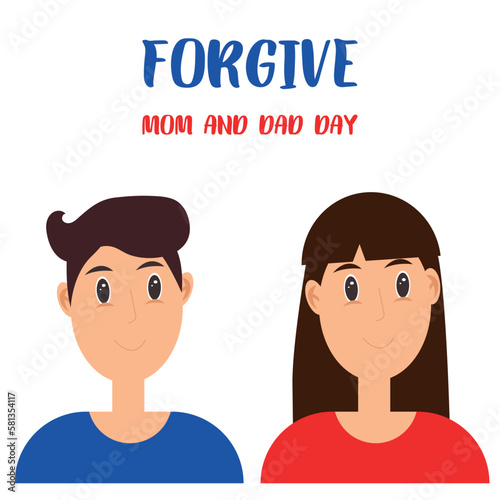 Forgive Mom and Dad Day . Design suitable for greeting card poster and banner
