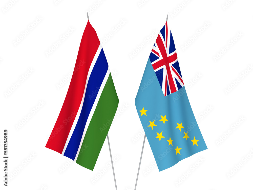 Republic of Gambia and Tuvalu flags