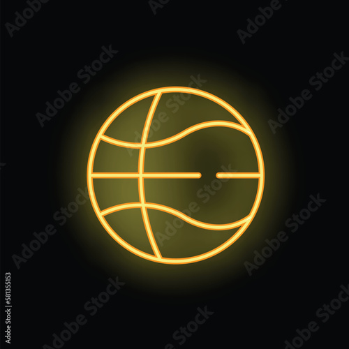 Basketball ball icon outline vector. Shop goods. Sport store neon color isolated on black
