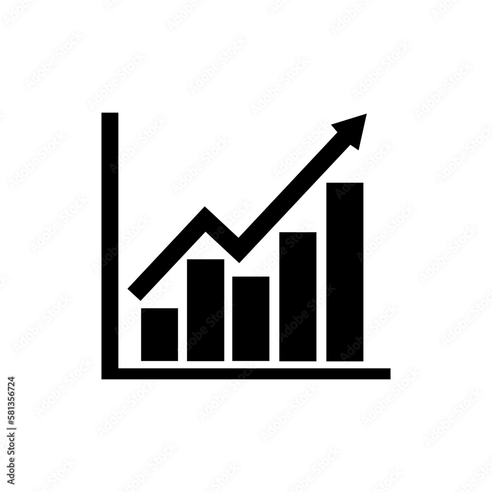 Bar graphic icon black. Perfect Black pictogram illustration. Business ...