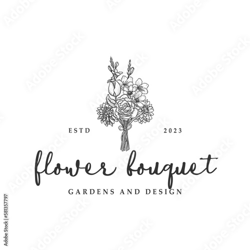 Flower Floral Botanical Shop Logo Design Template