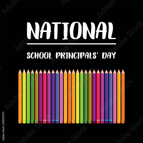 School Principals' Day. Design suitable for greeting card poster and banner