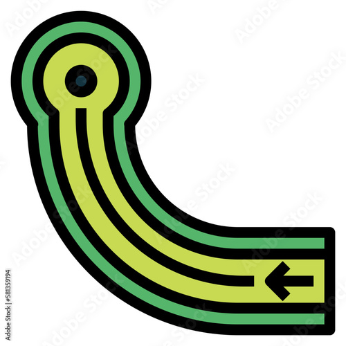 mini golf course filled outline icon style