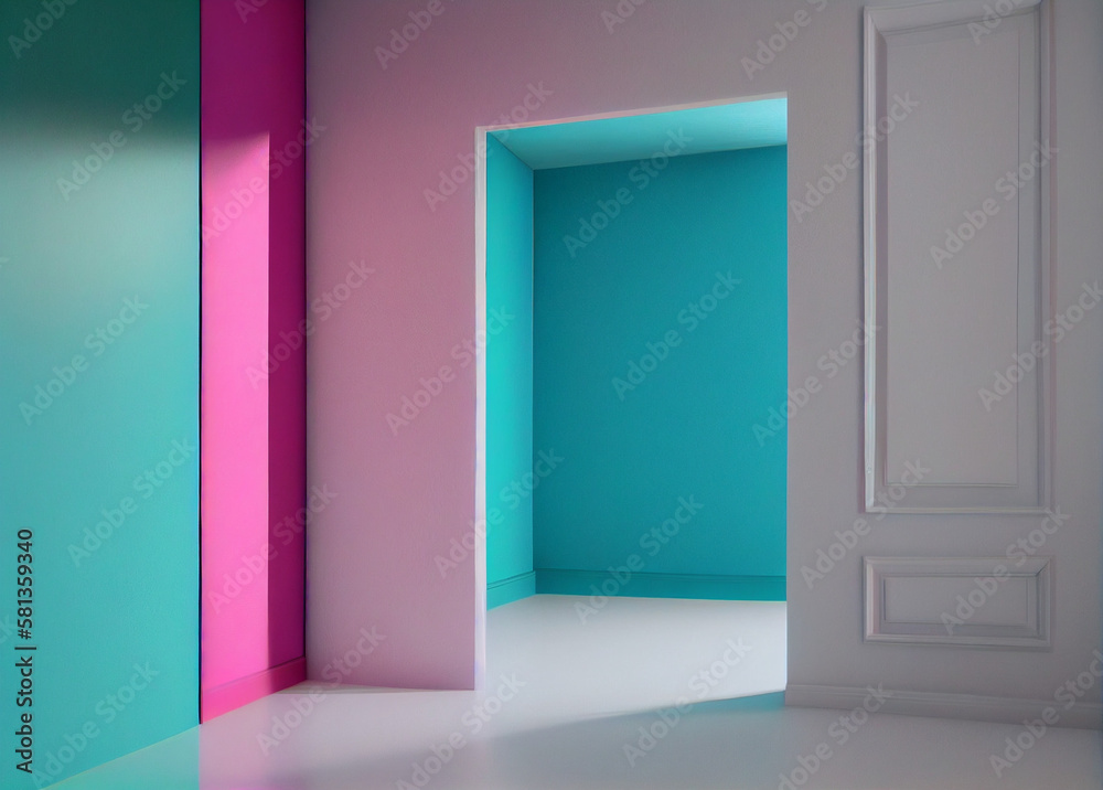 Colorful empty space with all perspectives Colorful empty space with all perspectives
