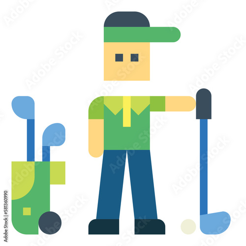 golf player flat icon style