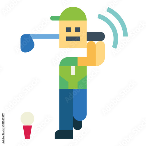 golf player flat icon style