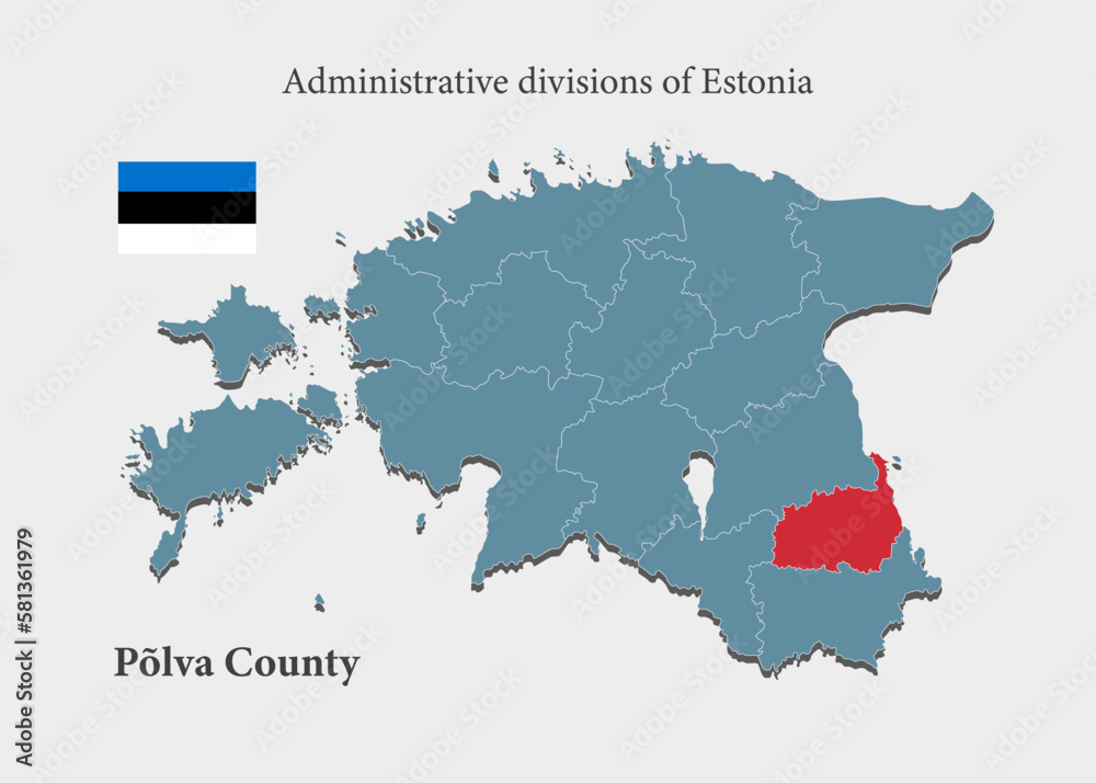 Vector map Estonia, region Polva county
