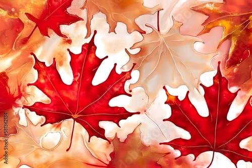 maple leaf motif in red and white colours  with some gold accents for contrast  AI Generated 