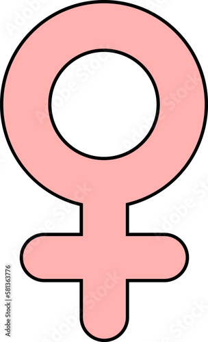 Female gender symbol. LGBTQ community. Pride month.