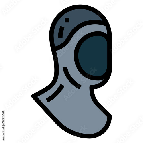 diving hood filled outline icon style