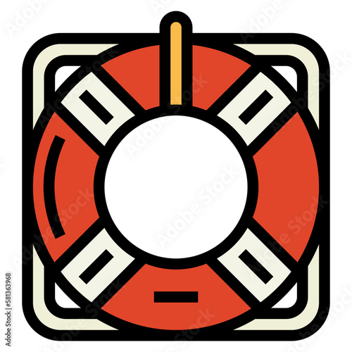 life ring filled outline icon style