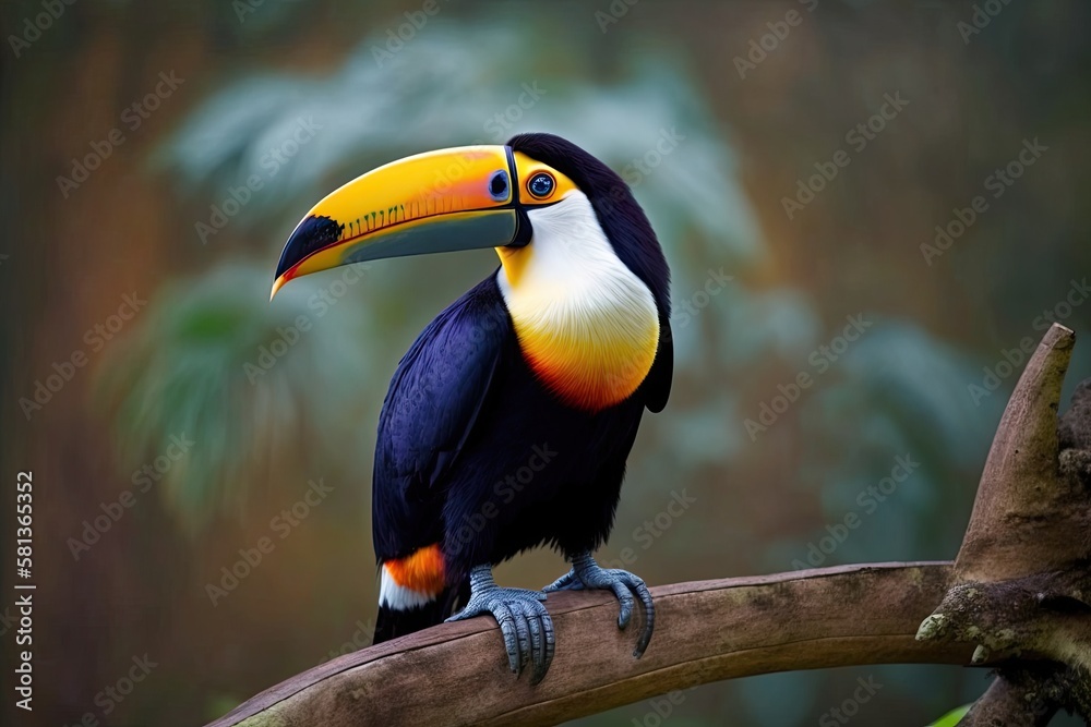 Foz do Iguacu, Brazil's exotic toucan bird in its native habitat close to the Iguazu Falls. Generative AI Foz do Iguacu, Brazil's exotic toucan bird in its native habitat close to the Iguazu Falls. Generative AI