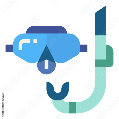 snorkel flat icon style