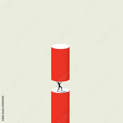 Under pressure at work, business vector concept. Symbol of burn out syndrome, hard work, stress. Minimal illustration