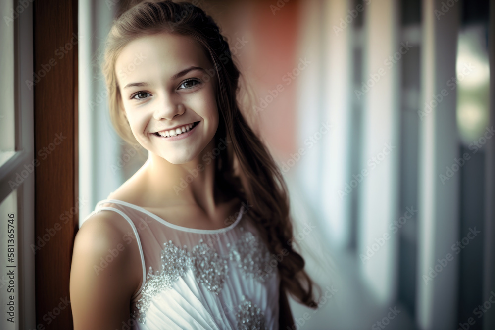 beautiful girl with a smile, Generative AI beautiful girl with a smile, Generative AI