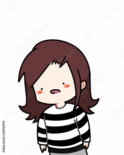 Young little girl with hair