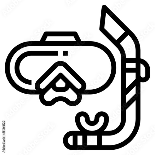 snorkel line icon style