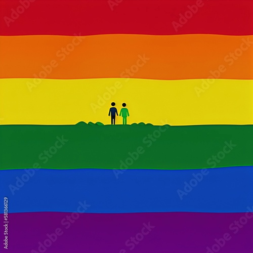 ai generated lgbt pride drawing style illustration