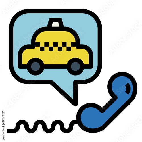 hail a taxi filled outline icon style