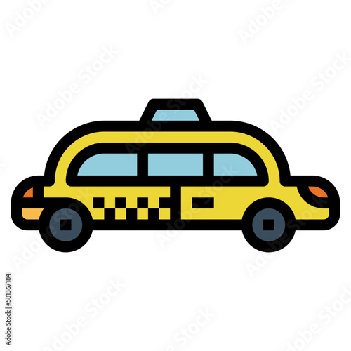 taxi filled outline icon style