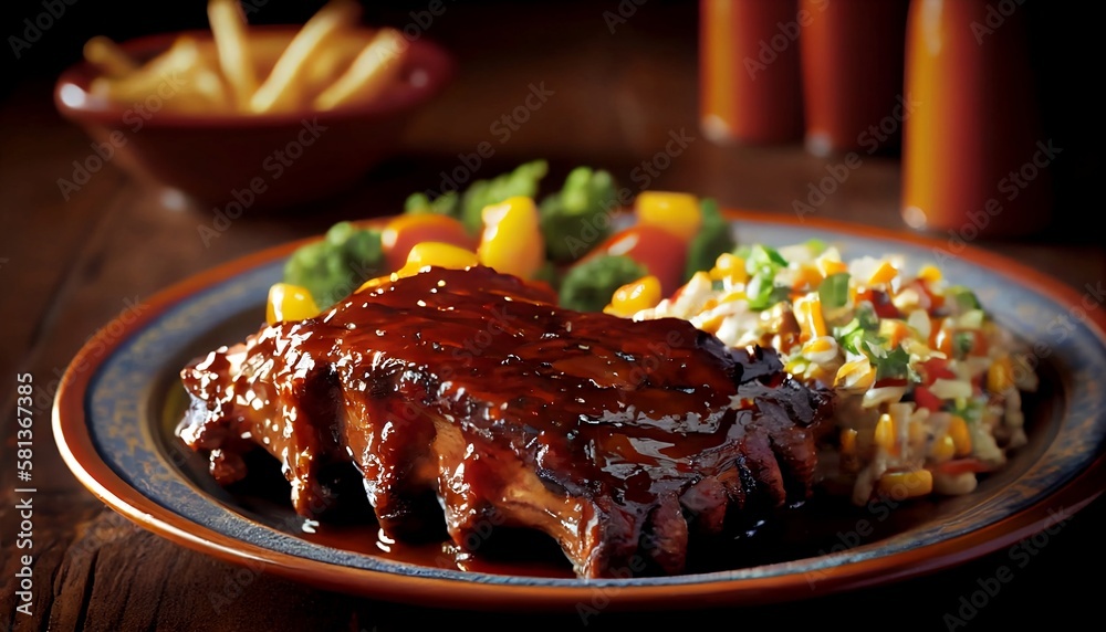 The Delicious BBQ Ribs: A Meaty Plate Slathered in Savory Barbecue ...