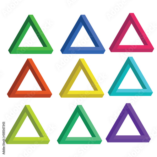 Amazing Nice Colorful impossible triangle-vector artwork