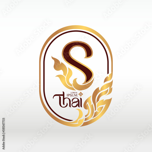 concept of  letter S, logotype design  Thai art style  photo