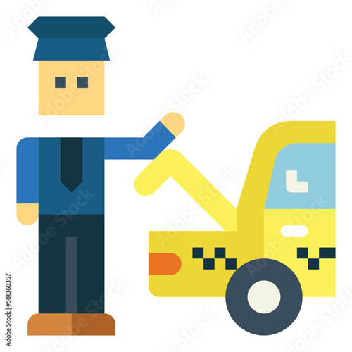 taxi driver flat icon style