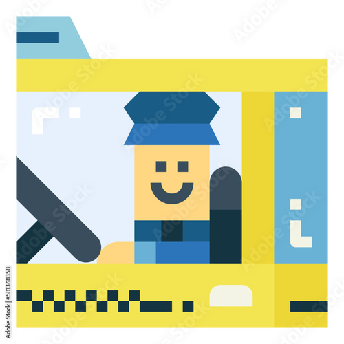 taxi driver flat icon style
