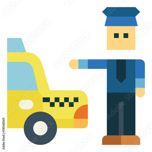 taxi driver flat icon style