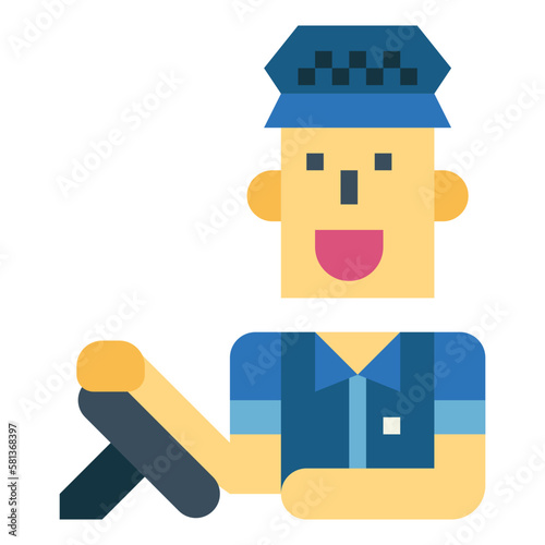 taxi driver flat icon style