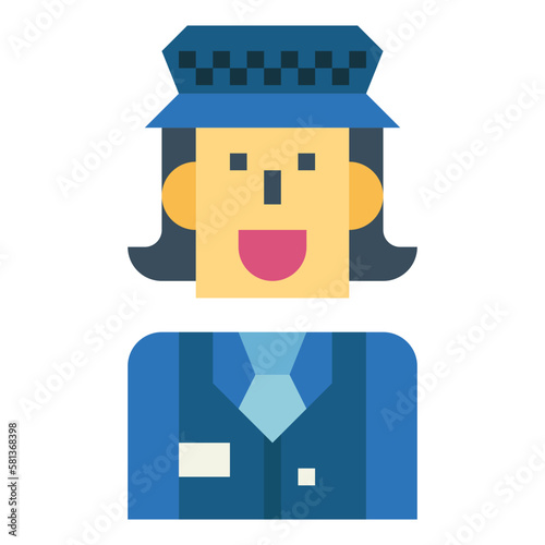 taxi driver flat icon style