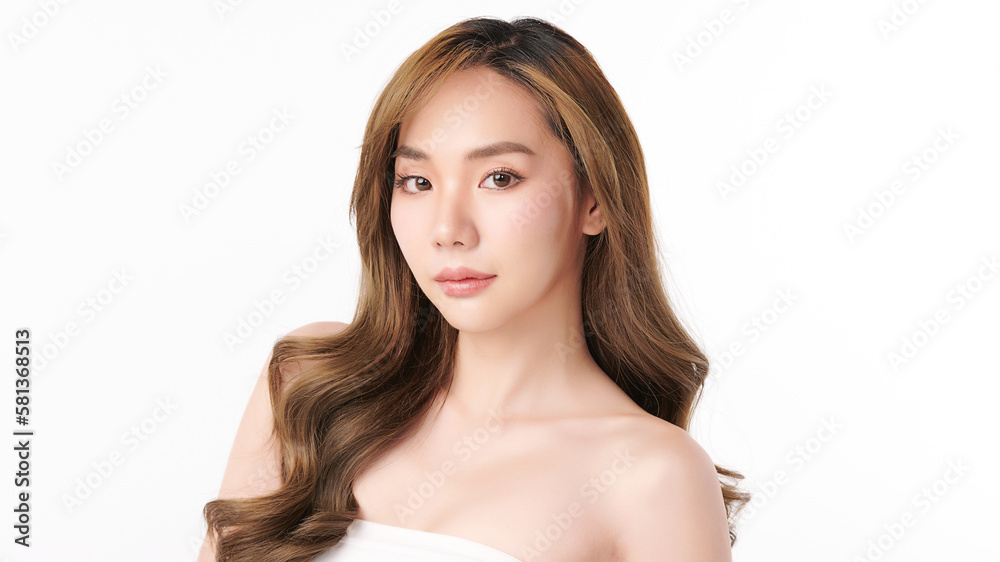 Beautiful young asian woman with clean fresh skin on white background, Face care, Facial treatment, Cosmetology, beauty and spa, Asian women portrait. Beautiful young asian woman with clean fresh skin on white background, Face care, Facial treatment, Cosmetology, beauty and spa, Asian women portrait.