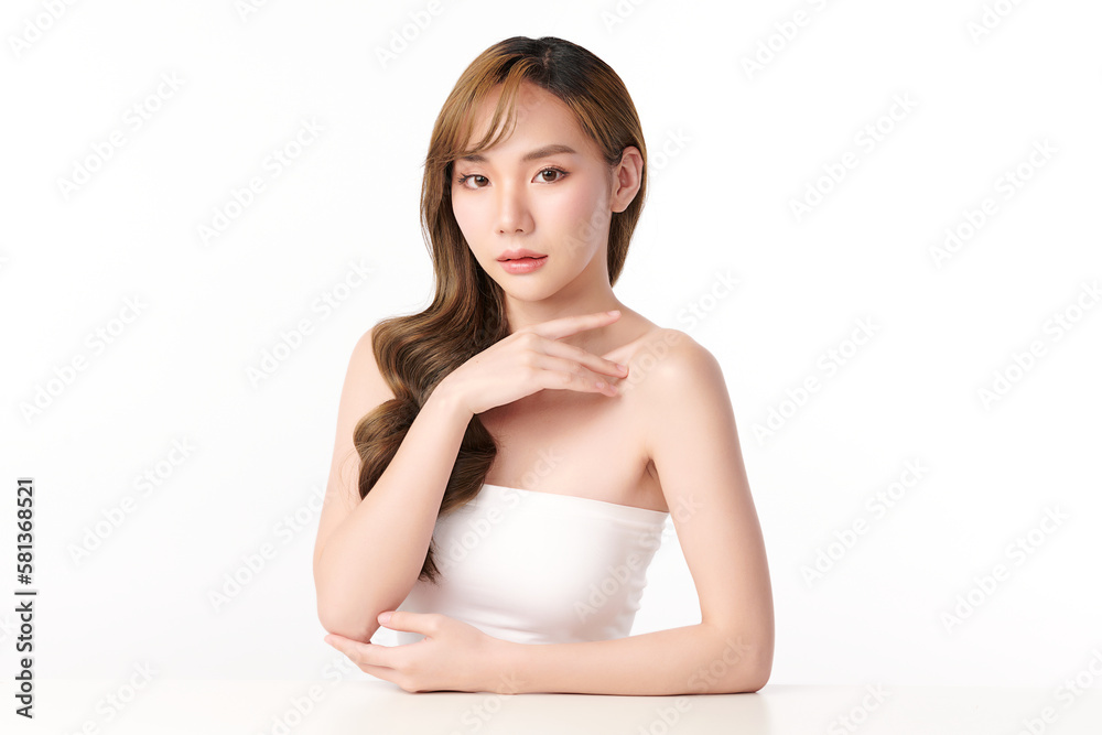Beautiful young asian woman with clean fresh skin on white background, Face care, Facial treatment, Cosmetology, beauty and spa, Asian women portrait. Beautiful young asian woman with clean fresh skin on white background, Face care, Facial treatment, Cosmetology, beauty and spa, Asian women portrait.
