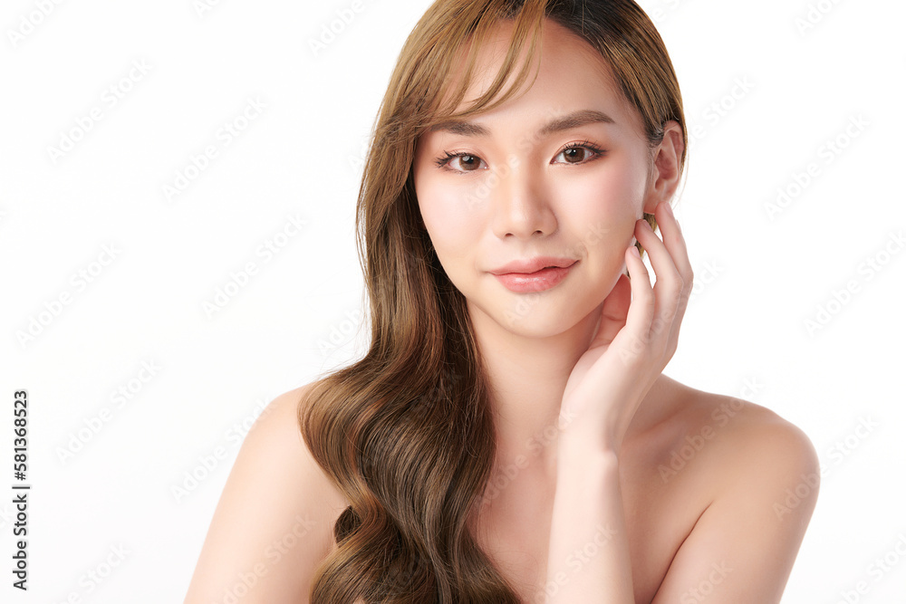 Beautiful young asian woman with clean fresh skin on white background, Face care, Facial treatment, Cosmetology, beauty and spa, Asian women portrait. Beautiful young asian woman with clean fresh skin on white background, Face care, Facial treatment, Cosmetology, beauty and spa, Asian women portrait.
