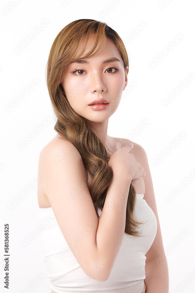 Beautiful young asian woman with clean fresh skin on white background, Face care, Facial treatment, Cosmetology, beauty and spa, Asian women portrait. Beautiful young asian woman with clean fresh skin on white background, Face care, Facial treatment, Cosmetology, beauty and spa, Asian women portrait.