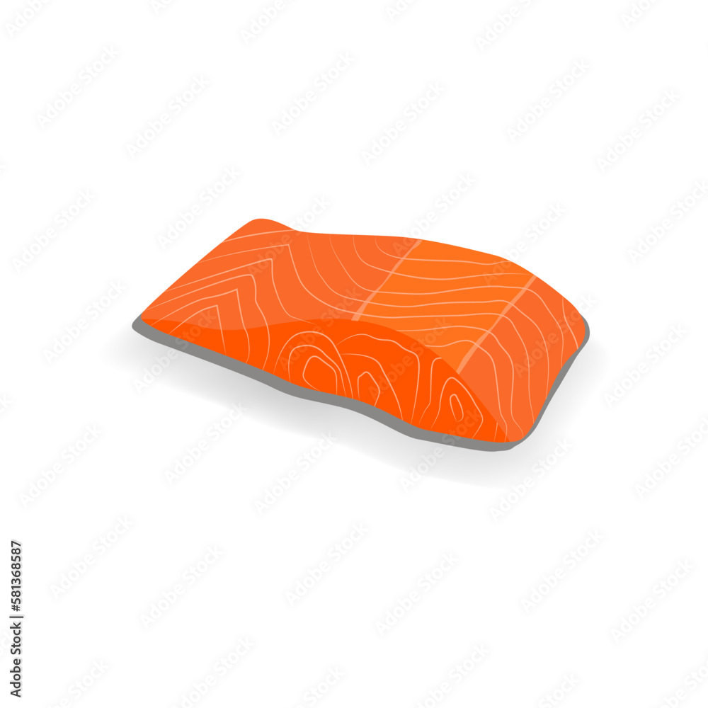 Vector Illustration of Delicious Salmon, Raw Salmon, Salmon Fish
