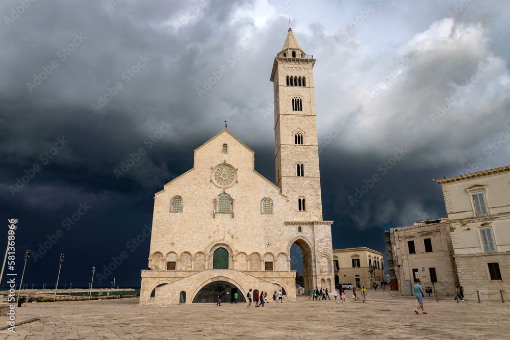 TRANI, ITALY, JULY, 8, 2022 - The Basilica Cathedral of the Blessed Virgin Mary of the Assumption in Trani, pulia, Italy