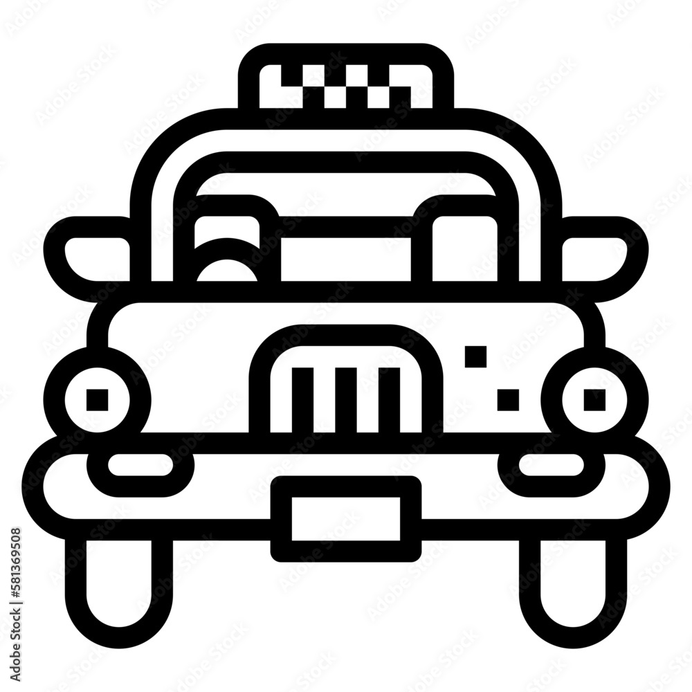 taxi line icon style taxi line icon style