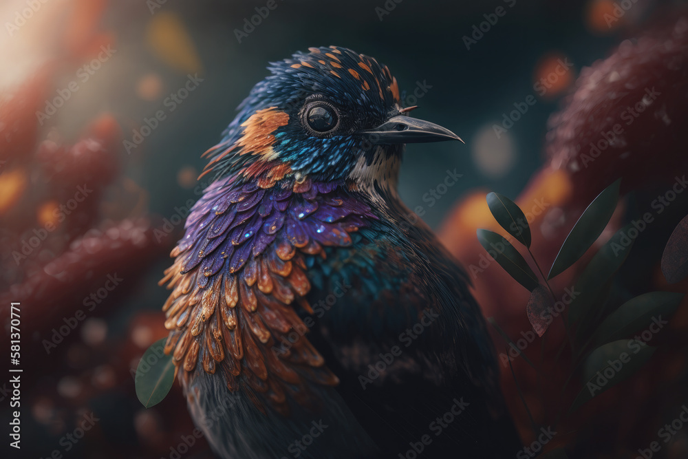 Obraz premium bird of paradise created with Generative AI technology