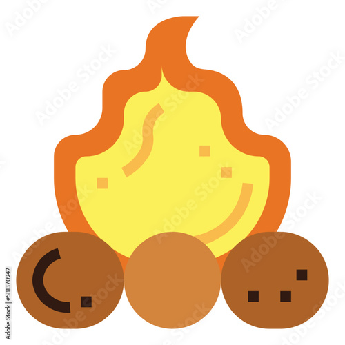 campfire flat icon style photo